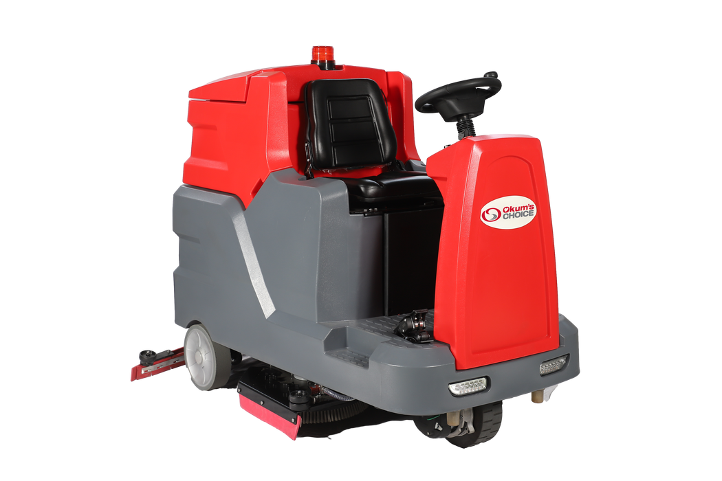 40" Battery Powered Ride-On Auto Scrubber With Brush & Pad Driver - 69 GAL Solution Tank / 74 GAL Recovery Tank - (6) 6V 200 Ah Gel/AGM Batteries