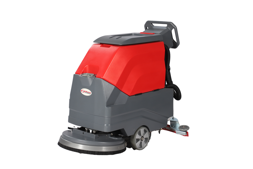 20" Battery Powered Walk Behind Auto Scrubber With Brush & Pad Driver - 15 GAL Solution Tank / 16 GAL Recovery Tank - (2) 12V 100 Ah Gel Batteries