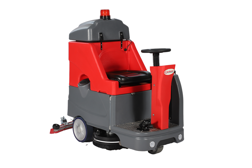 26" Battery Powered Ride-On Auto Scrubber With Brush & Pad Driver - 24 GAL Solution Tank / 26 GAL Recovery Tank - (3) 8V 150 Ah Gel/AGM Batteries