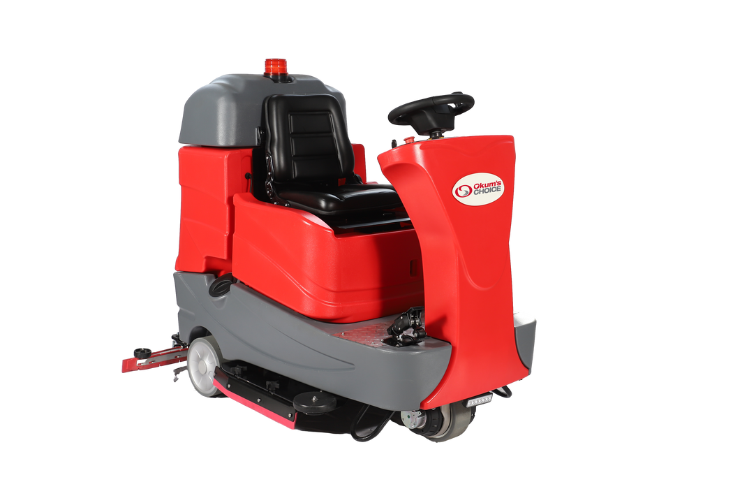 34" Battery Powered Ride-On Auto Scrubber With Brush & Pad Driver - 40 GAL Solution Tank / 42 GAL Recovery Tank - (4) 6V 200 Ah Gel/AGM Batteries