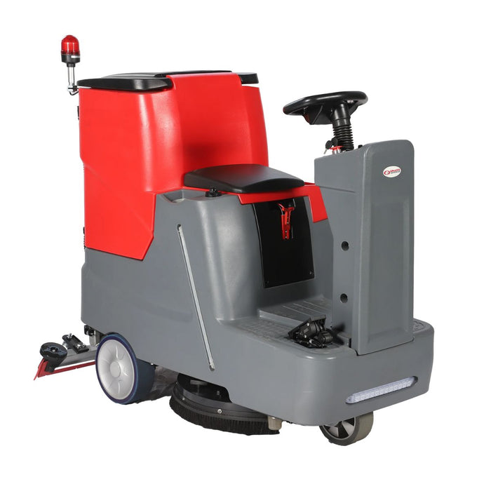 23" Battery Powered Ride-On Auto Scrubber With Brush & Pad Driver - 26 GAL Solution Tank / 29 GAL Recovery Tank - (2) 12V 120 Ah Gel Batteries