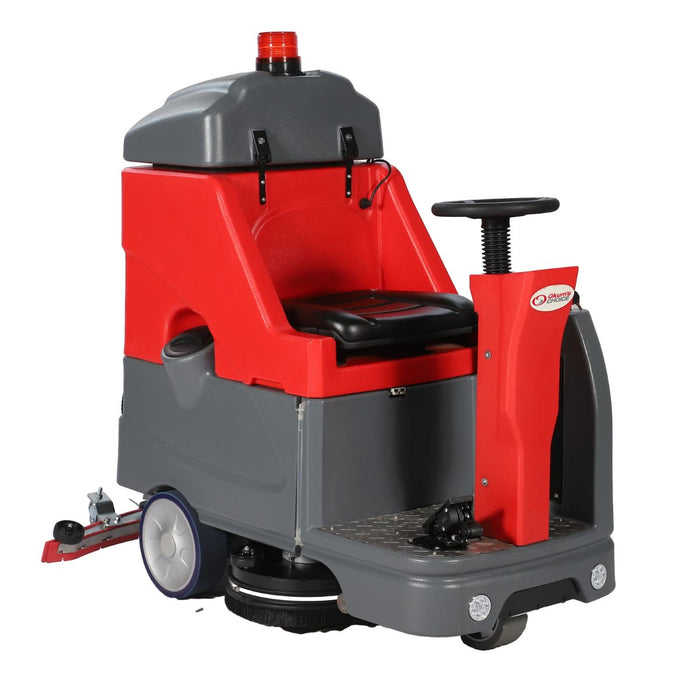 26" Battery Powered Ride-On Auto Scrubber With Brush & Pad Driver - 24 GAL Solution Tank / 26 GAL Recovery Tank - (3) 8V 150 Ah Gel/AGM Batteries