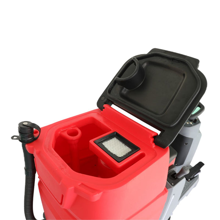 23" Battery Powered Ride-On Auto Scrubber With Brush & Pad Driver - 26 GAL Solution Tank / 29 GAL Recovery Tank - (2) 12V 120 Ah Gel Batteries