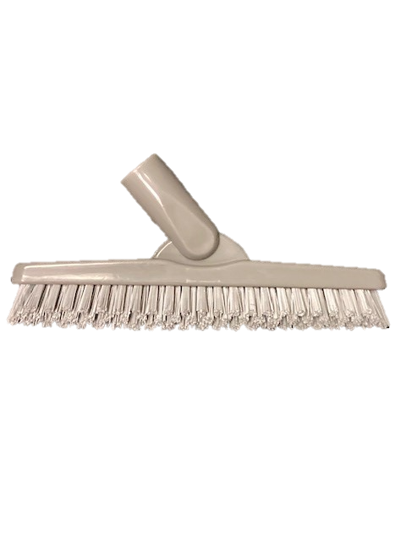 Gray Stiff Hard Bristle 9 Width Plastic Swivel Floor Tile & Grout Brush  Head