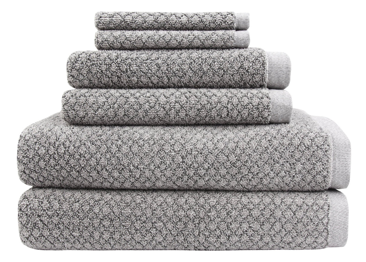 Everplush 4-Piece Marble (White and Grey) Cotton Quick Dry Hand